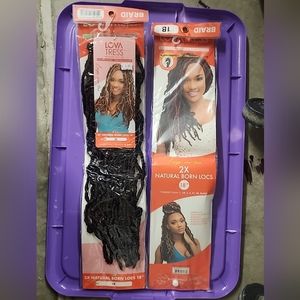 Lovatress Long Styl Crochet 2X Natural Born Locs 18" Color 1B Premium Edition